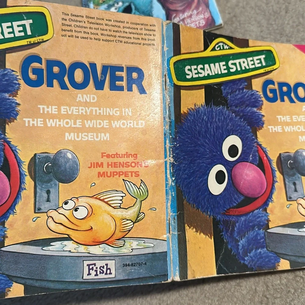 Vintage 1974 Sesame Street Grover Everything Whole Wide World Museum Book HTF